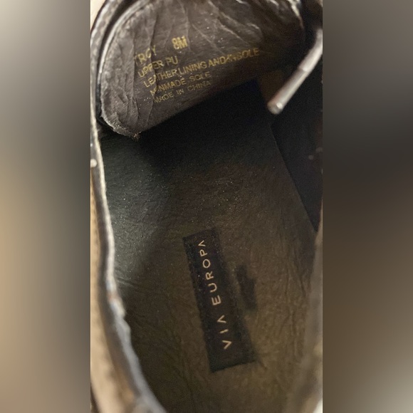 Via Europa Troy Black Leather Bicycle Toe Oxford Lace - Picture 8 of 9